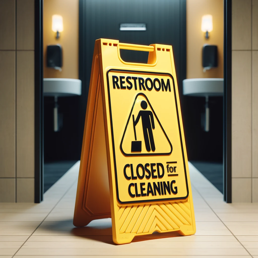 restroom closed for cleaning
